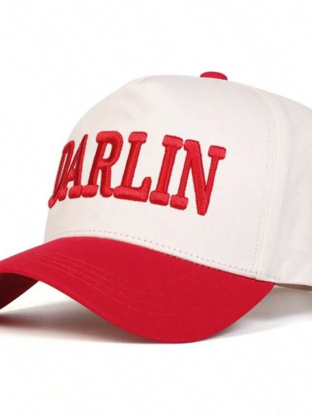 Red and White 'DARLIN' Embroidered Baseball Cap